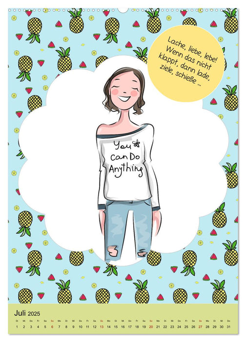Lachen ist gesund! Aufmunternde und lustige Sprüche (CALVENDO Premium Wandkalender 2025)