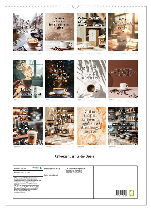 Kaffeegenuss für die Seele (CALVENDO Wandkalender 2025)
