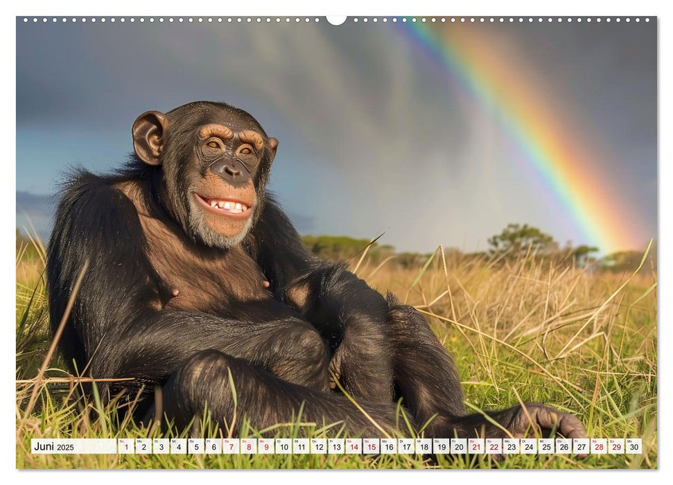Schimpansen - Ein Jahr mit Menschenaffen. (CALVENDO Premium Wandkalender 2025)