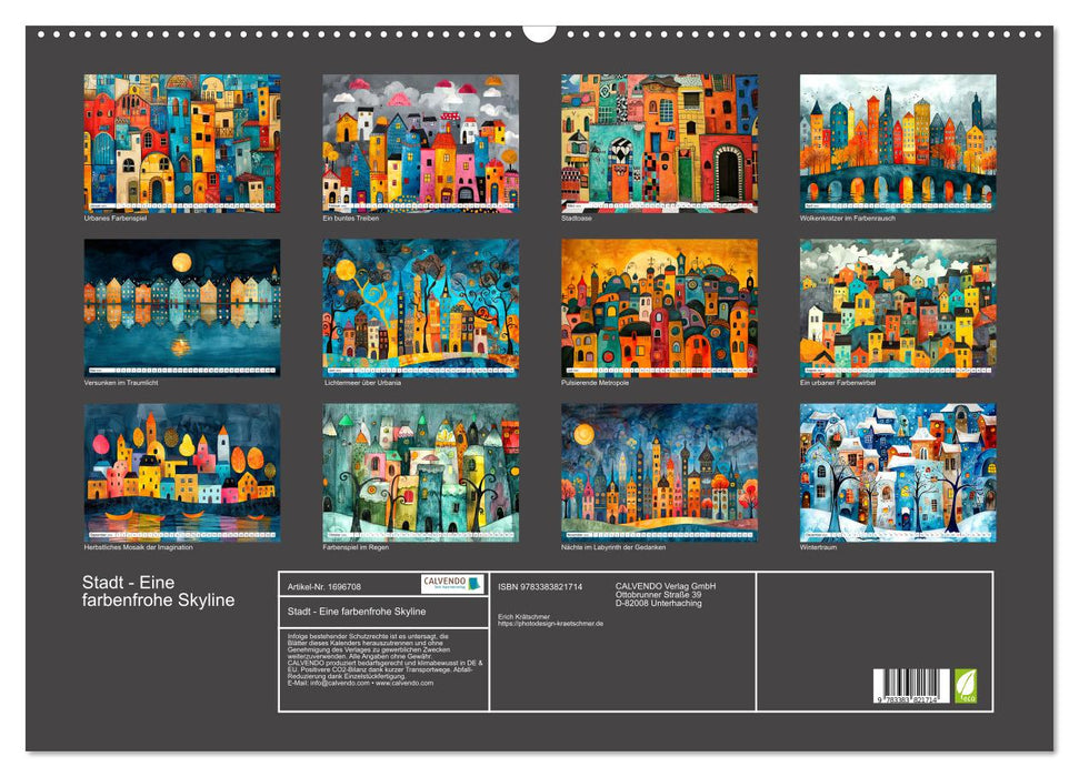 Stadt - Eine farbenfrohe Skyline (CALVENDO Wandkalender 2025)