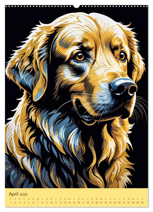 Golden Retriever. Kunstvolle Porträts des beliebten Hundes (CALVENDO Wandkalender 2025)
