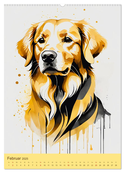 Golden Retriever. Kunstvolle Porträts des beliebten Hundes (CALVENDO Premium Wandkalender 2025)