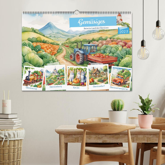 Gemüsiges - Reise ins Land des Gemüses (CALVENDO Wandkalender 2025)