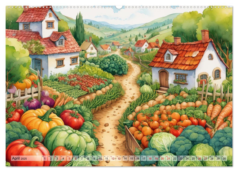 Gemüsiges - Reise ins Land des Gemüses (CALVENDO Wandkalender 2025)