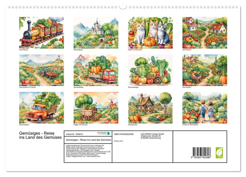 Gemüsiges - Reise ins Land des Gemüses (CALVENDO Premium Wandkalender 2025)