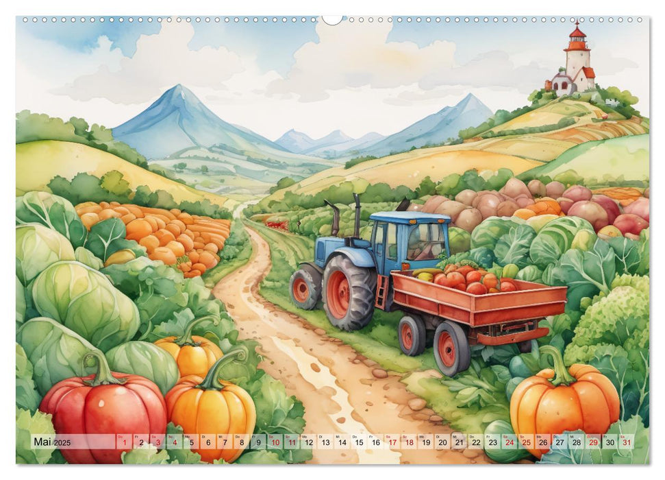 Gemüsiges - Reise ins Land des Gemüses (CALVENDO Premium Wandkalender 2025)