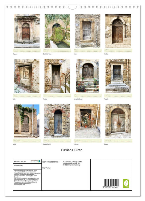 Siziliens Türen (CALVENDO Wandkalender 2025)