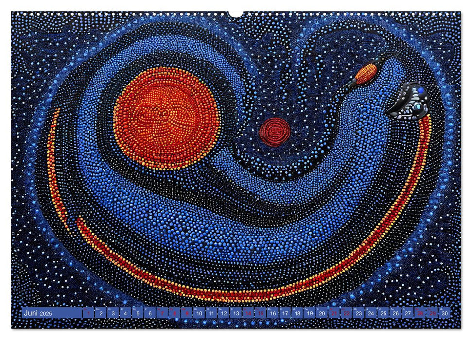 Traumzeit - KI-generierte Aborigine-Kunst aus dem Herzen Australiens (CALVENDO Wandkalender 2025)