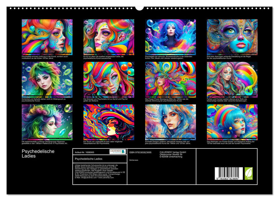 Psychedelische Ladies (CALVENDO Premium Wandkalender 2025)
