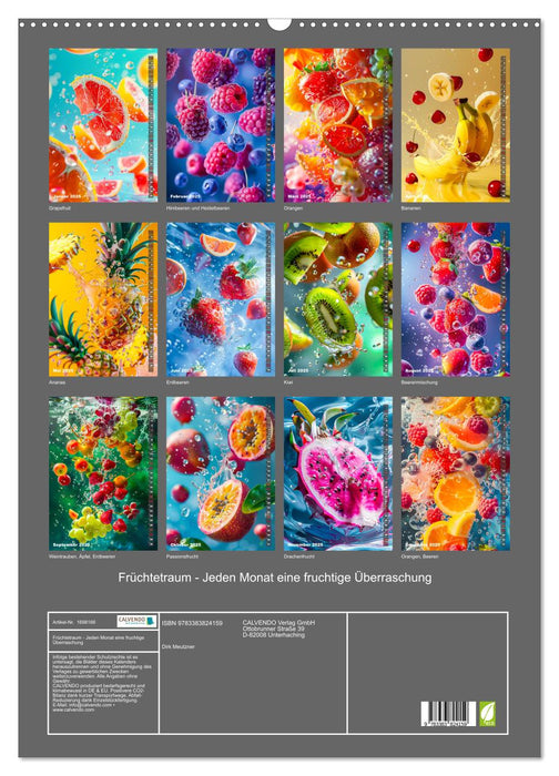 Früchtetraum - Jeden Monat eine fruchtige Überraschung (CALVENDO Wandkalender 2025)