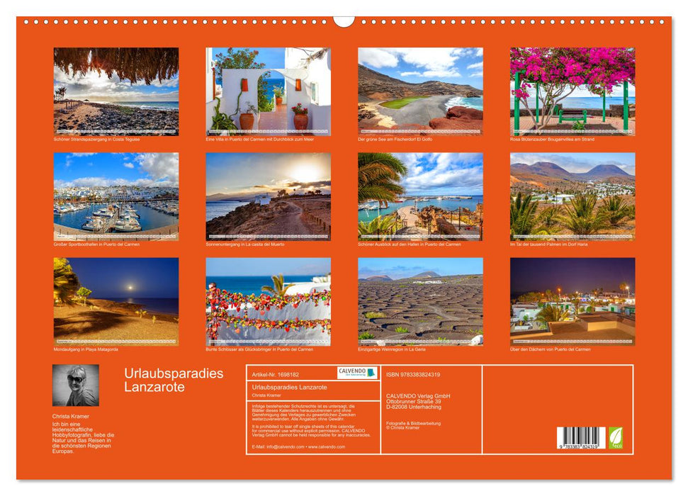 Urlaubsparadies Lanzarote (CALVENDO Wandkalender 2025)