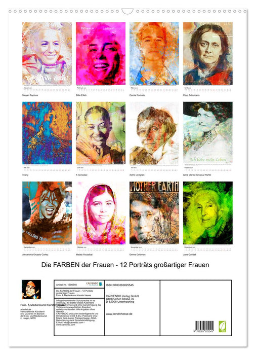 Die FARBEN der Frauen - 12 Porträts großartiger Frauen (CALVENDO Wandkalender 2025)