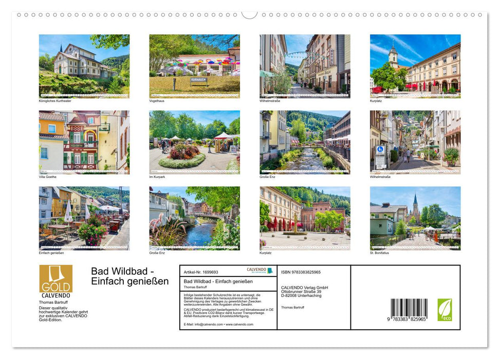 Bad Wildbad - Einfach genießen (CALVENDO Premium Wandkalender 2025)