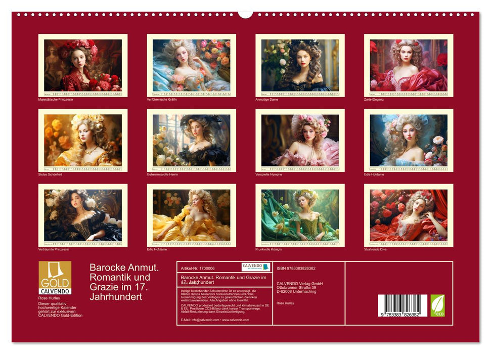Barocke Anmut. Romantik und Grazie im 17. Jahrhundert (CALVENDO Premium Wandkalender 2025)