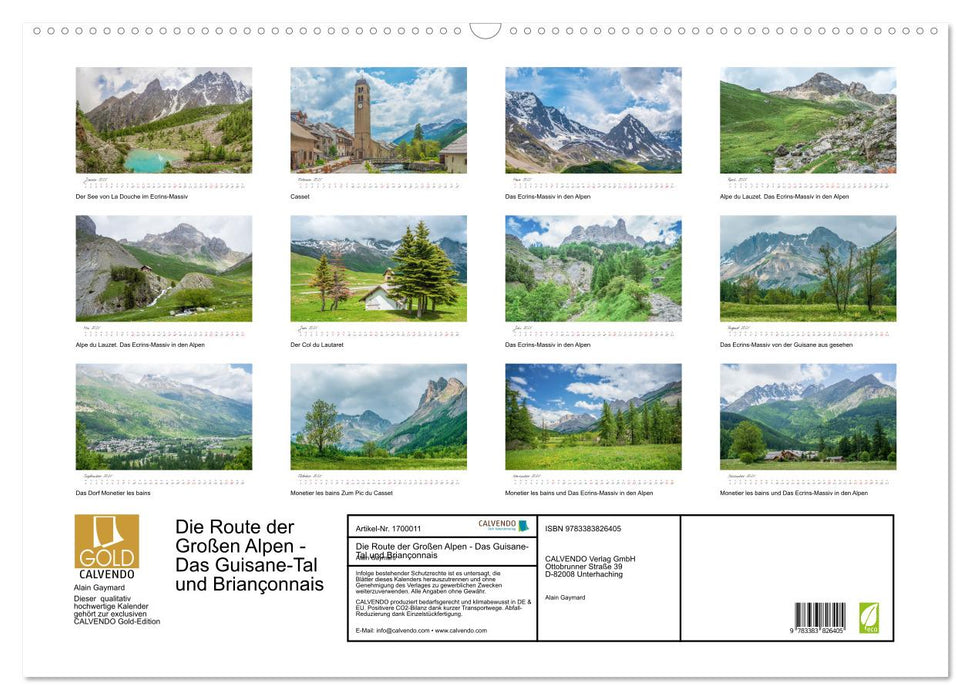 Die Route der Großen Alpen - Das Guisane-Tal und Briançonnais (CALVENDO Wandkalender 2025)
