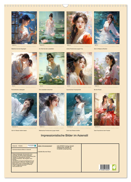 Impressionistische Bilder im Asienstil (CALVENDO Wandkalender 2025)