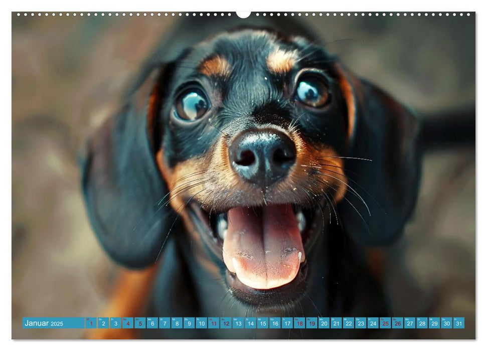 Lächelnde Hunde sind wie Sonnenschein auf vier Pfoten (CALVENDO Premium Wandkalender 2025)