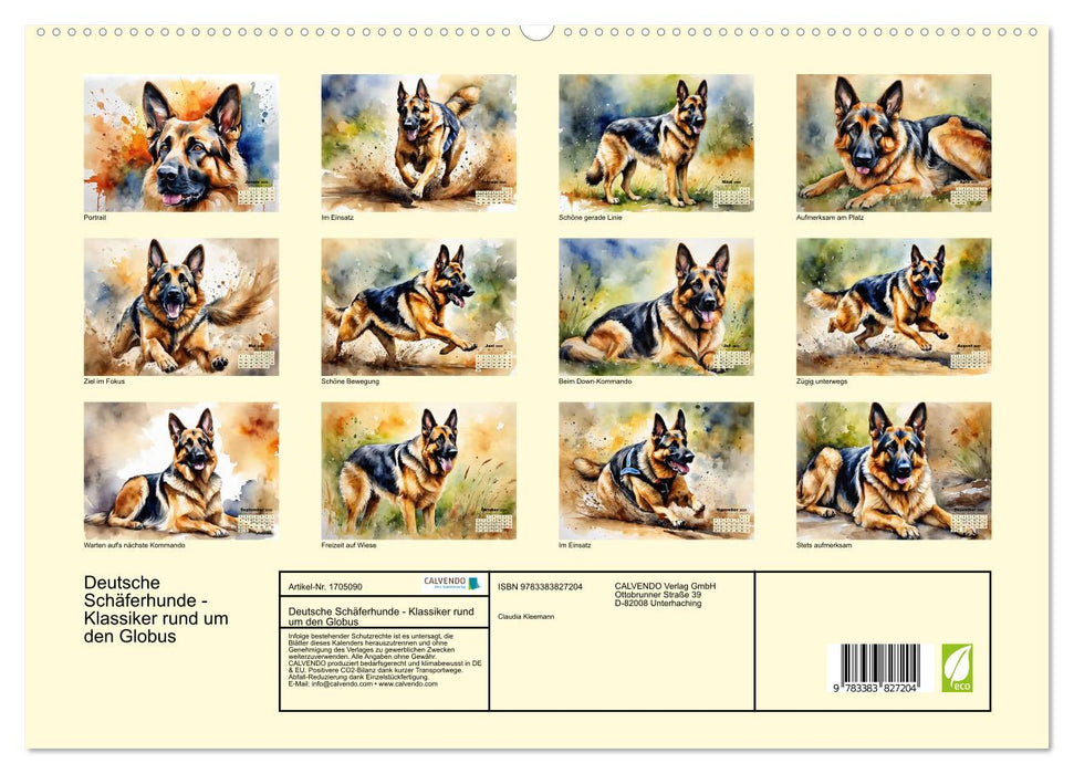 Deutsche Schäferhunde - Klassiker rund um den Globus (CALVENDO Premium Wandkalender 2025)
