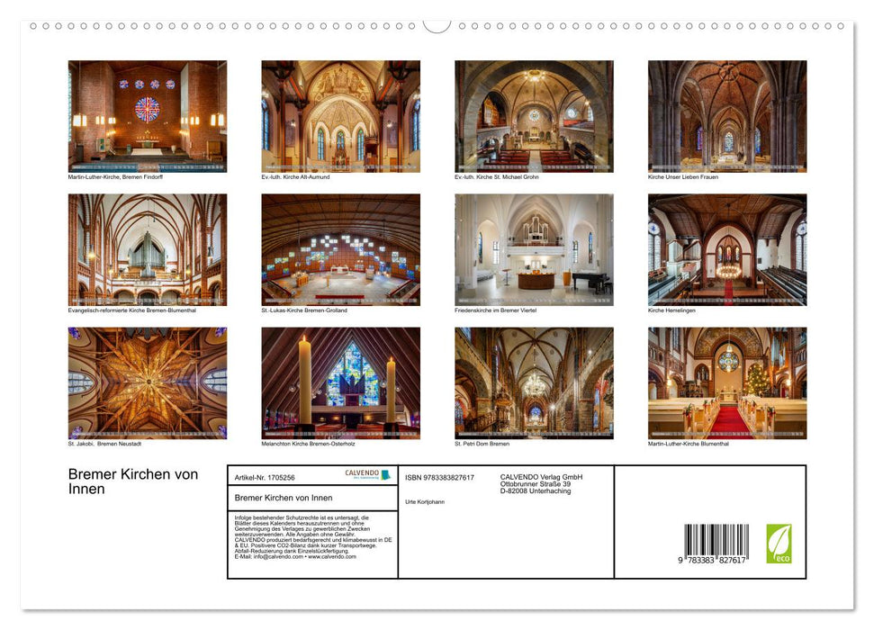 Bremer Kirchen von Innen (CALVENDO Premium Wandkalender 2025)