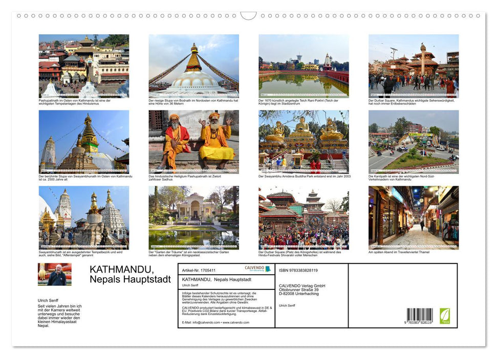 KATHMANDU, Nepals Hauptstadt (CALVENDO Wandkalender 2025)