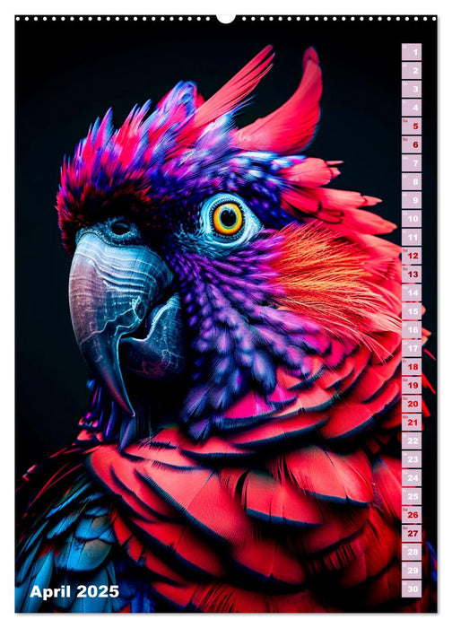 Farbenpracht - Bunte Tierporträts (CALVENDO Wandkalender 2025)