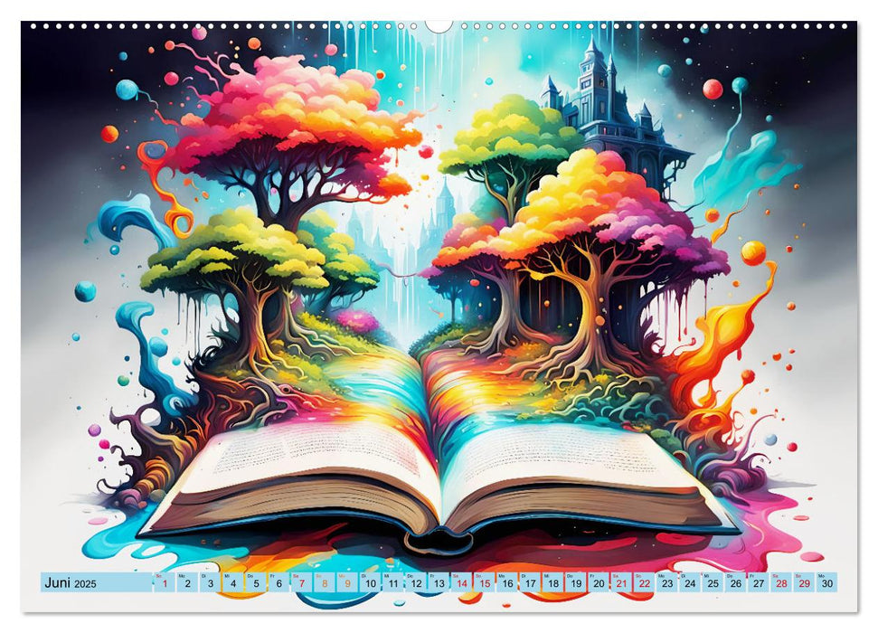 Bunte Bücherseiten (CALVENDO Wandkalender 2025)
