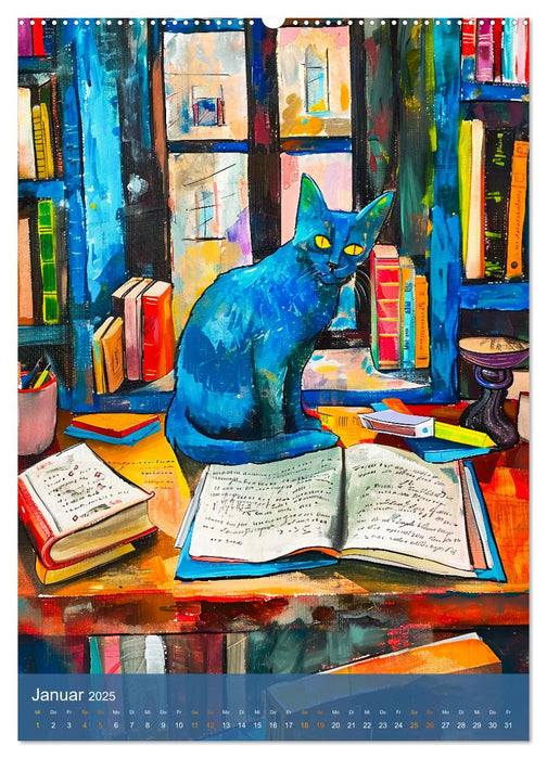 Katzenleben in Farbe - Witzige Szenen aus dem Katzenalltag (CALVENDO Wandkalender 2025)