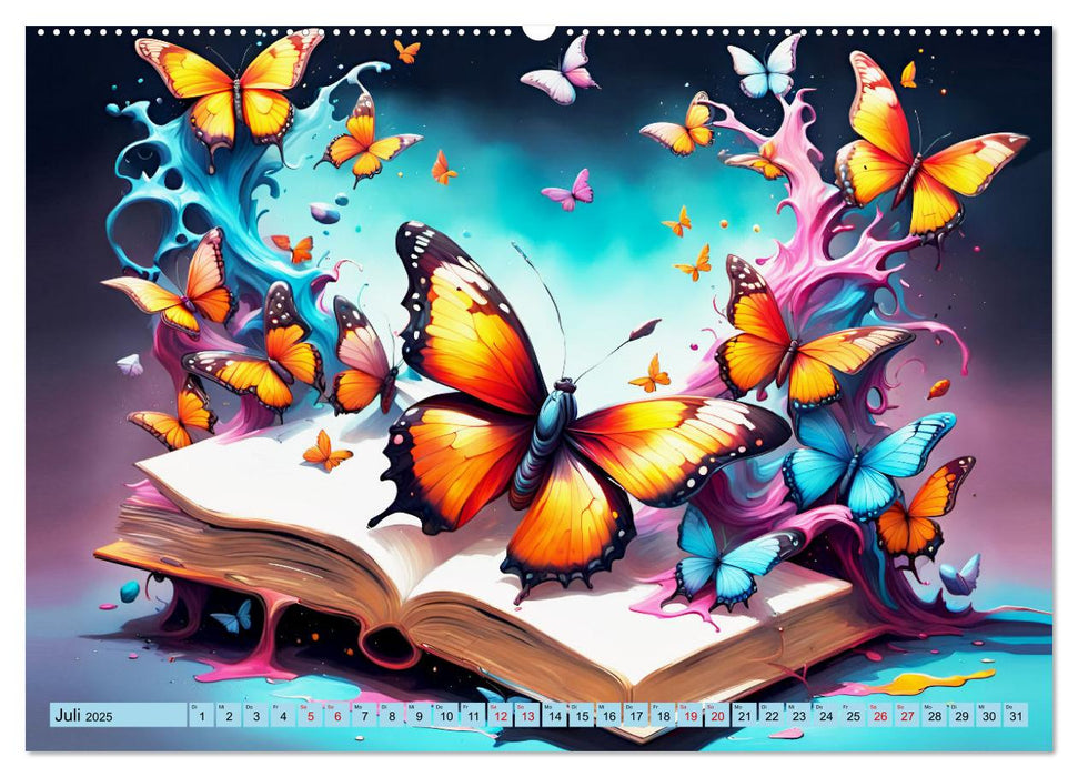 Bunte Bücherseiten (CALVENDO Premium Wandkalender 2025)