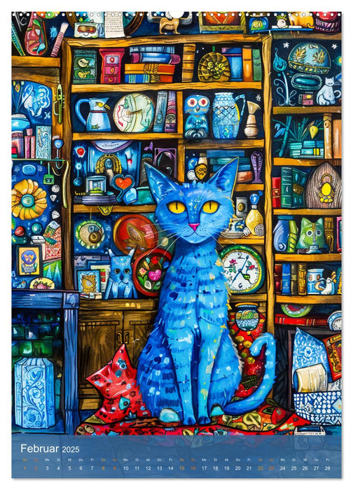 Katzenleben in Farbe - Witzige Szenen aus dem Katzenalltag (CALVENDO Premium Wandkalender 2025)