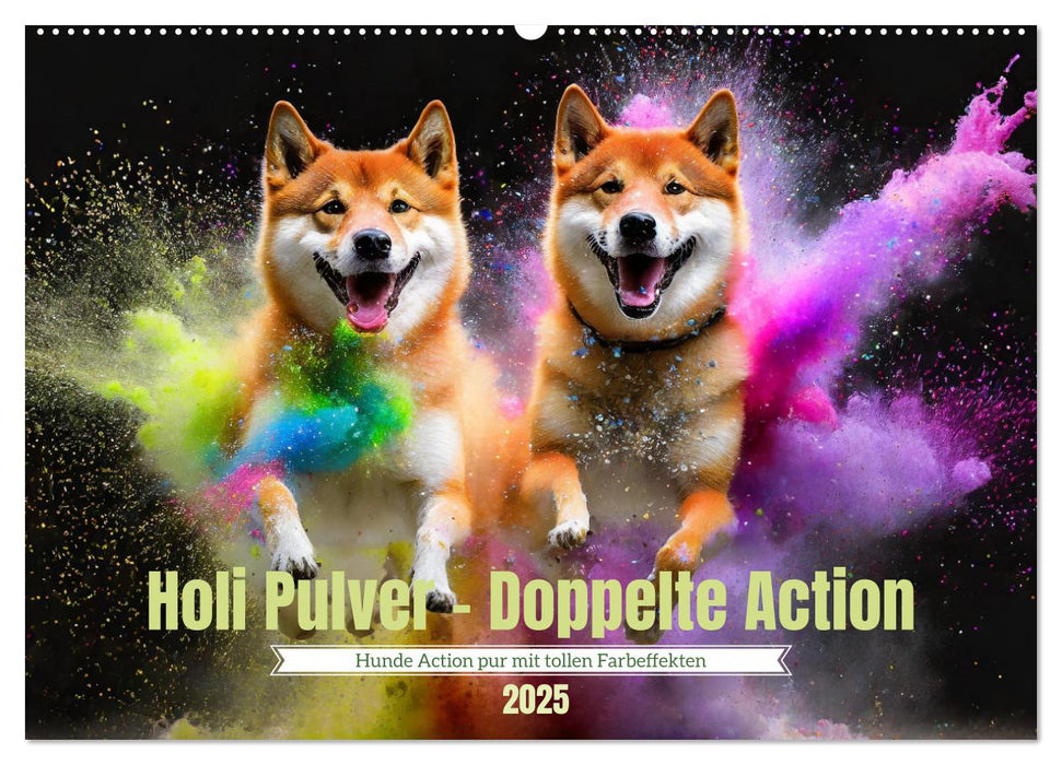 Holi Pulver - Doppelte Action (CALVENDO Wandkalender 2025)
