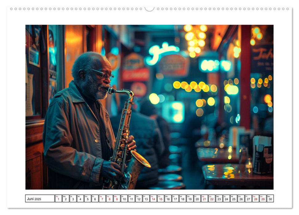 Jazz Geschichten um Mitternacht (CALVENDO Premium Wandkalender 2025)