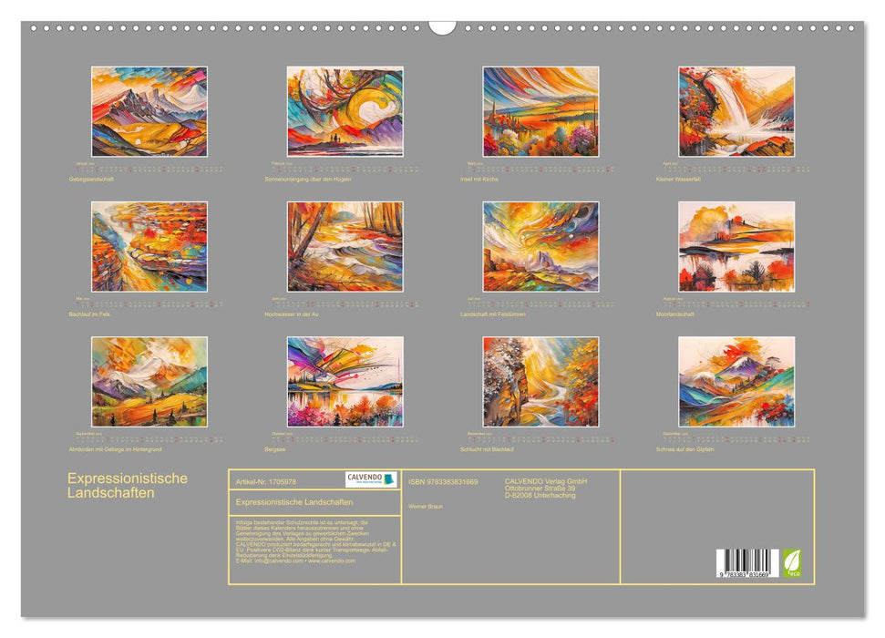 Expressionistische Landschaften (CALVENDO Wandkalender 2025)