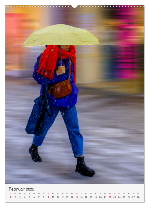 Schützende Schirme - Auch bei Regen kann das Leben bunt sein (CALVENDO Wandkalender 2025)