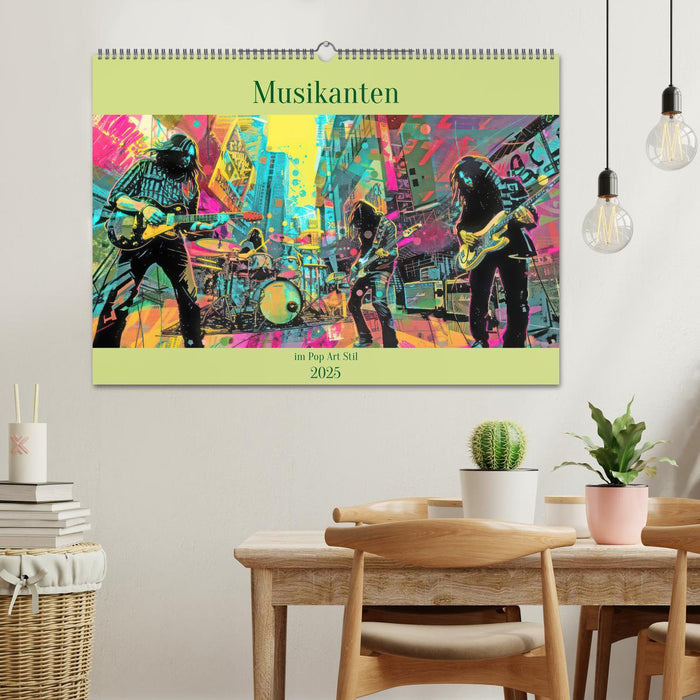 Musikanten im Pop-Art Stil (CALVENDO Wandkalender 2025)