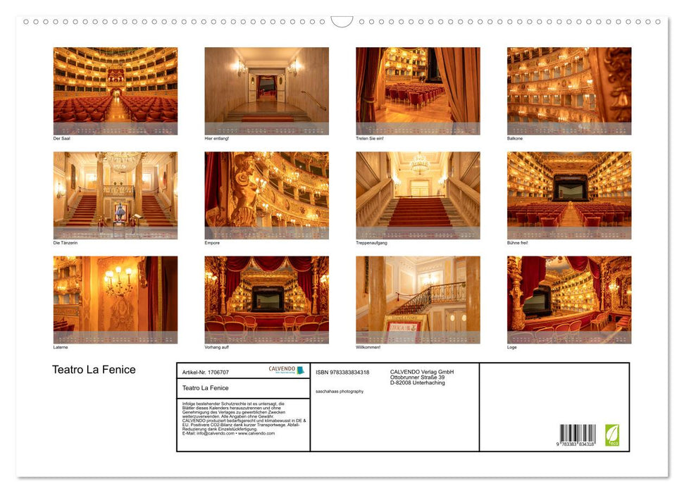 Teatro La Fenice (CALVENDO Wandkalender 2025)