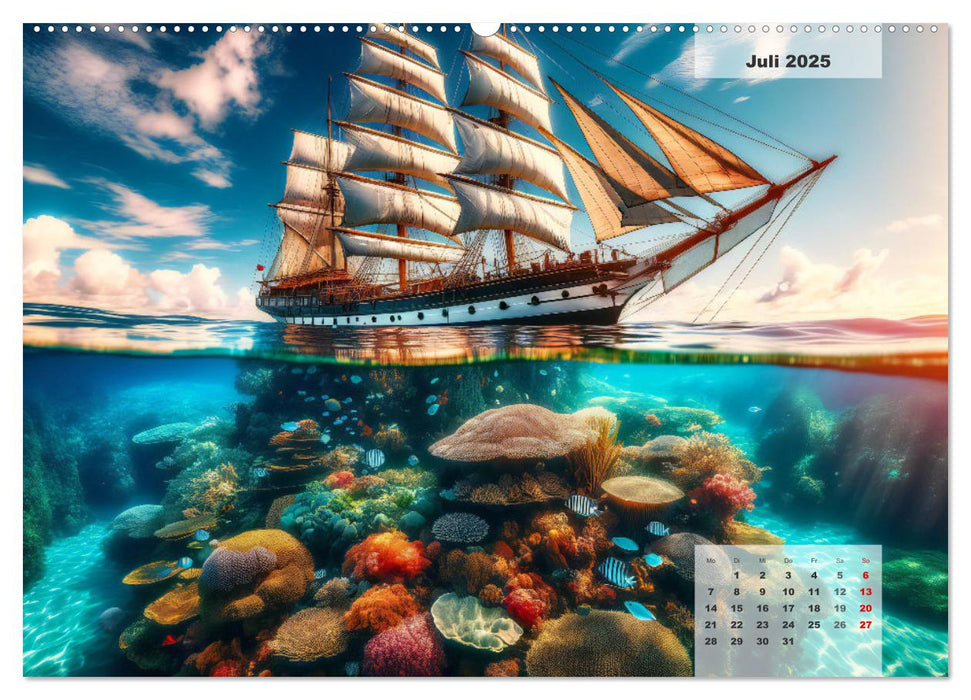 Die Befreiung der Flaschenschiffe - Historische Segelschiffe (CALVENDO Premium Wandkalender 2025)