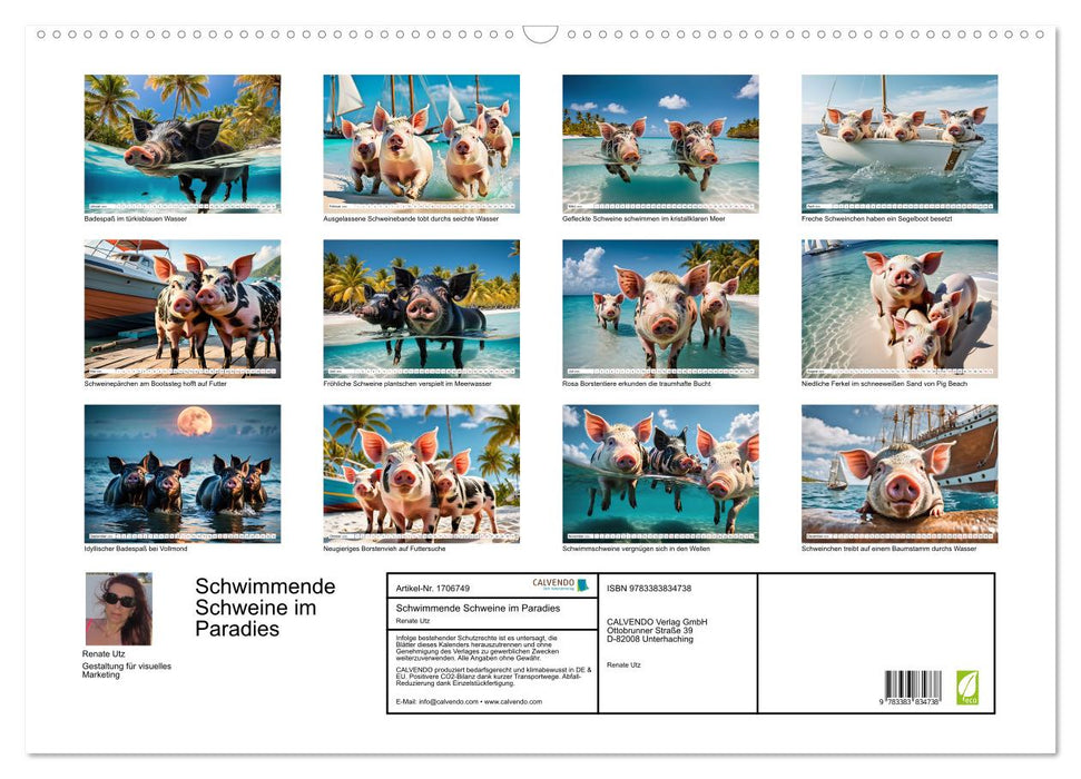 Schwimmende Schweine im Paradies (CALVENDO Wandkalender 2025)