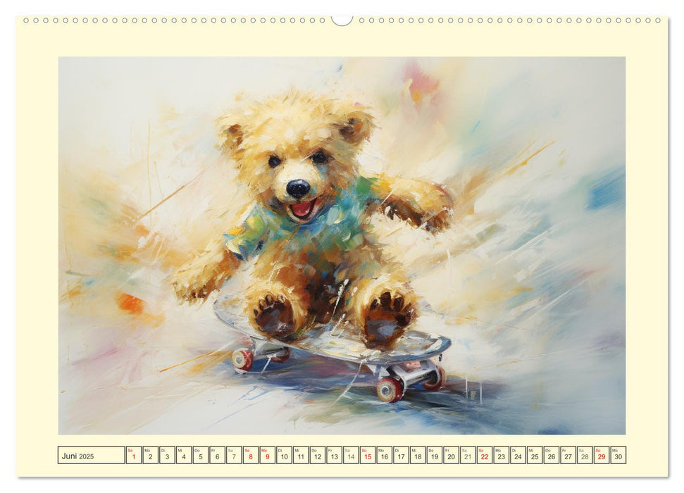 Teddybär Romantik. Verträumte Aquarelle von lieblichen Bären (CALVENDO Wandkalender 2025)