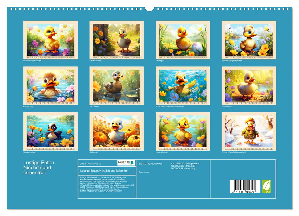 Lustige Enten. Niedlich und farbenfroh (CALVENDO Premium Wandkalender 2025)