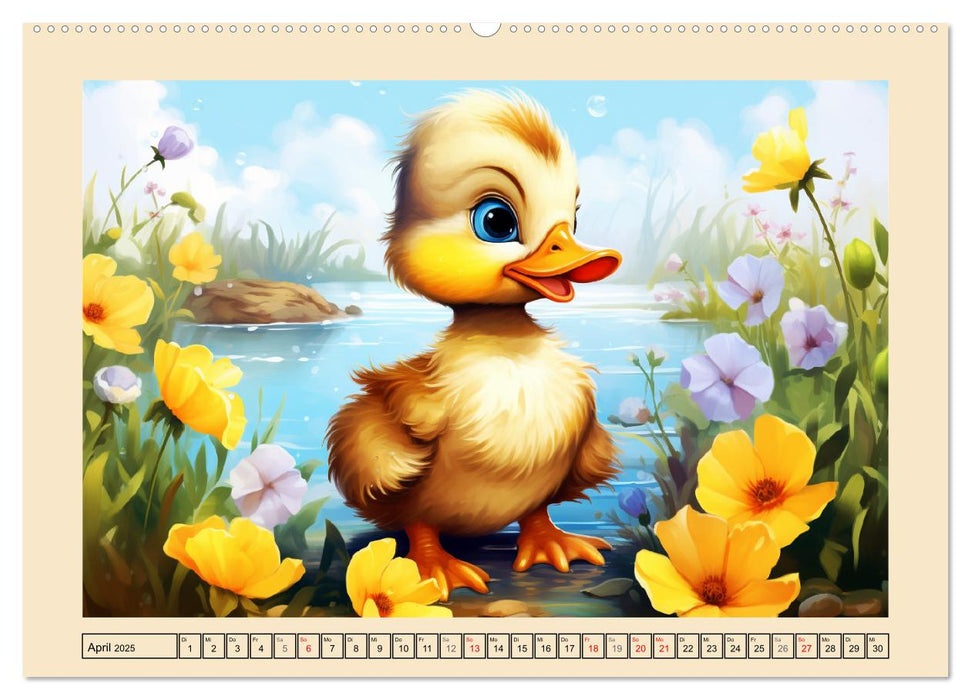 Lustige Enten. Niedlich und farbenfroh (CALVENDO Premium Wandkalender 2025)