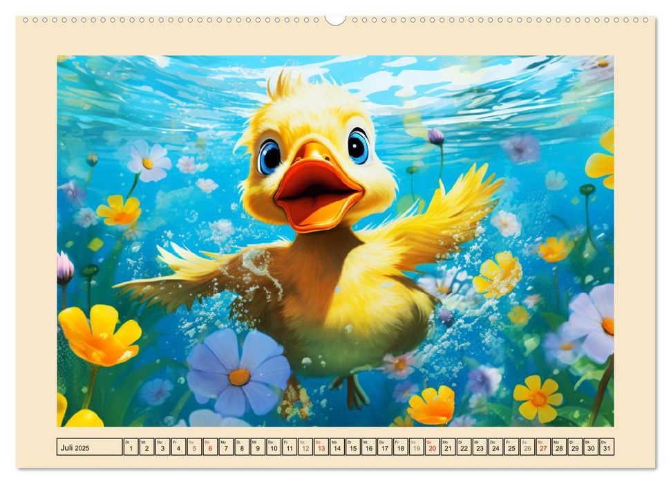 Lustige Enten. Niedlich und farbenfroh (CALVENDO Premium Wandkalender 2025)