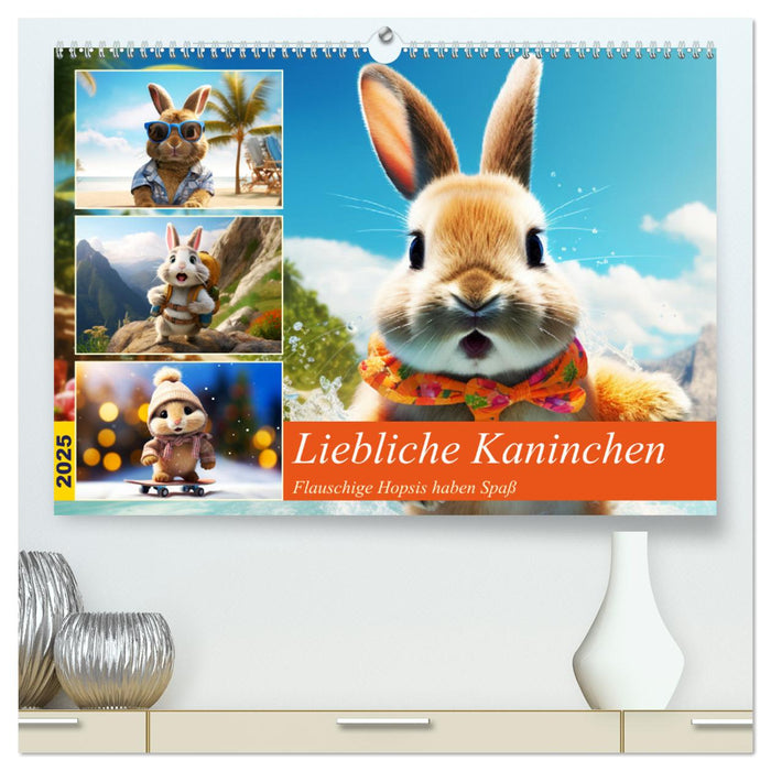 Liebliche Kaninchen. Flauschige Hopsis haben Spaß (CALVENDO Premium Wandkalender 2025)