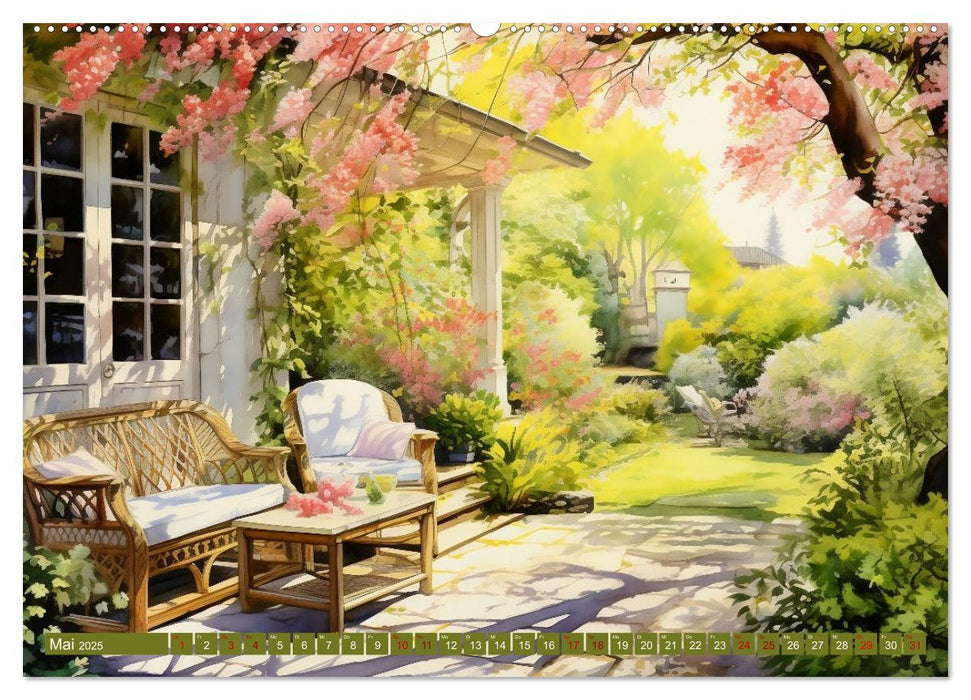 Lauschige Gartenecken (CALVENDO Premium Wandkalender 2025)