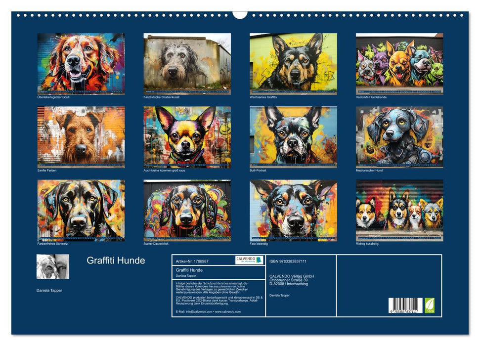 Graffiti Hunde (CALVENDO Wandkalender 2025)