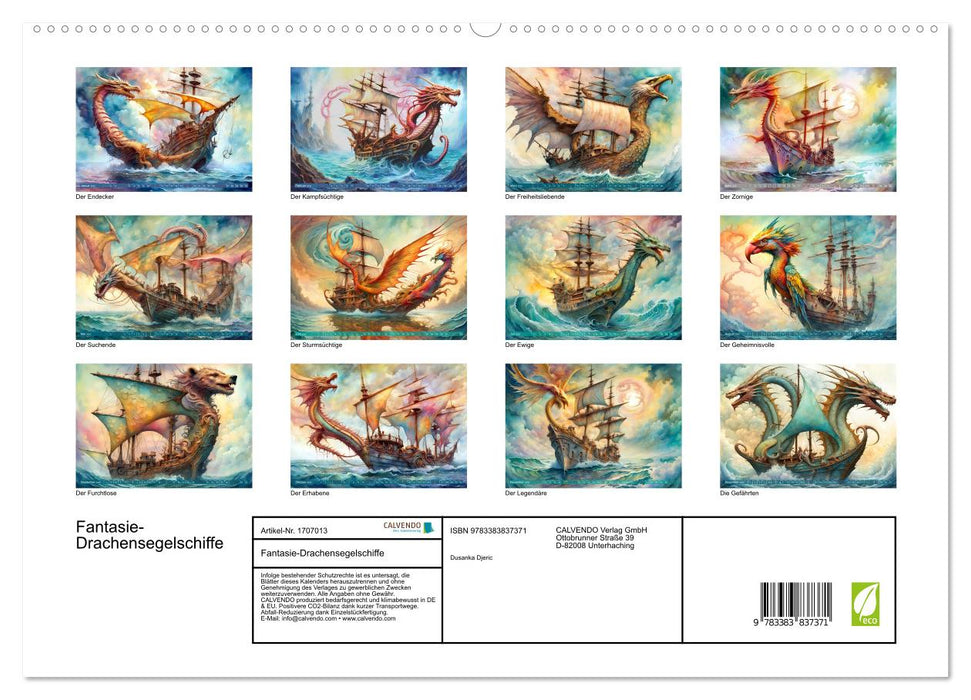 Fantasie-Drachensegelschiffe (CALVENDO Premium Wandkalender 2025)