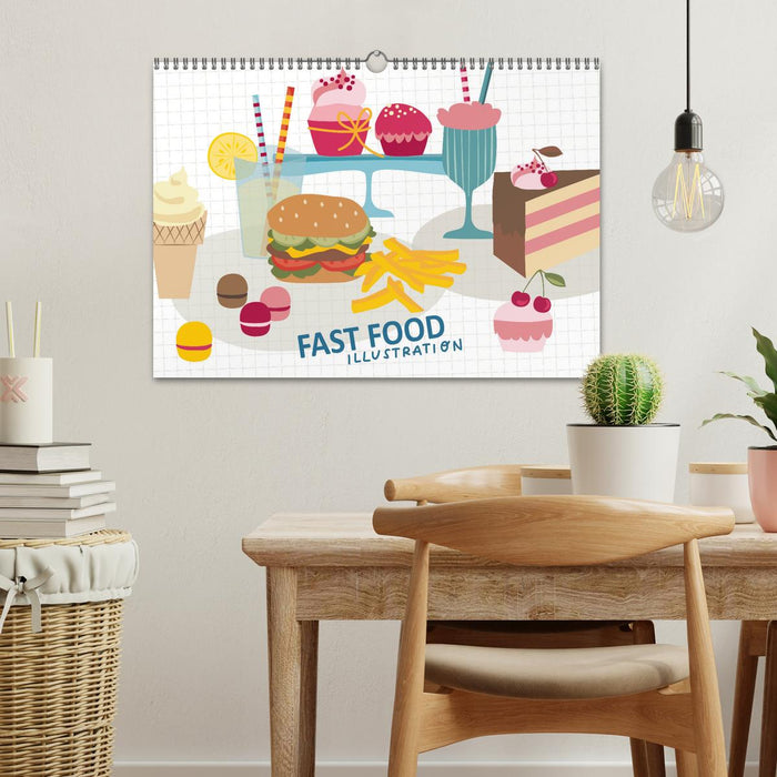 Fast Food Illustration (CALVENDO Wandkalender 2025)