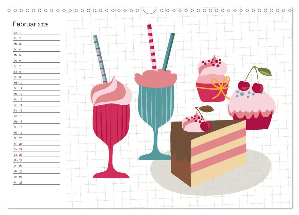 Fast Food Illustration (CALVENDO Wandkalender 2025)