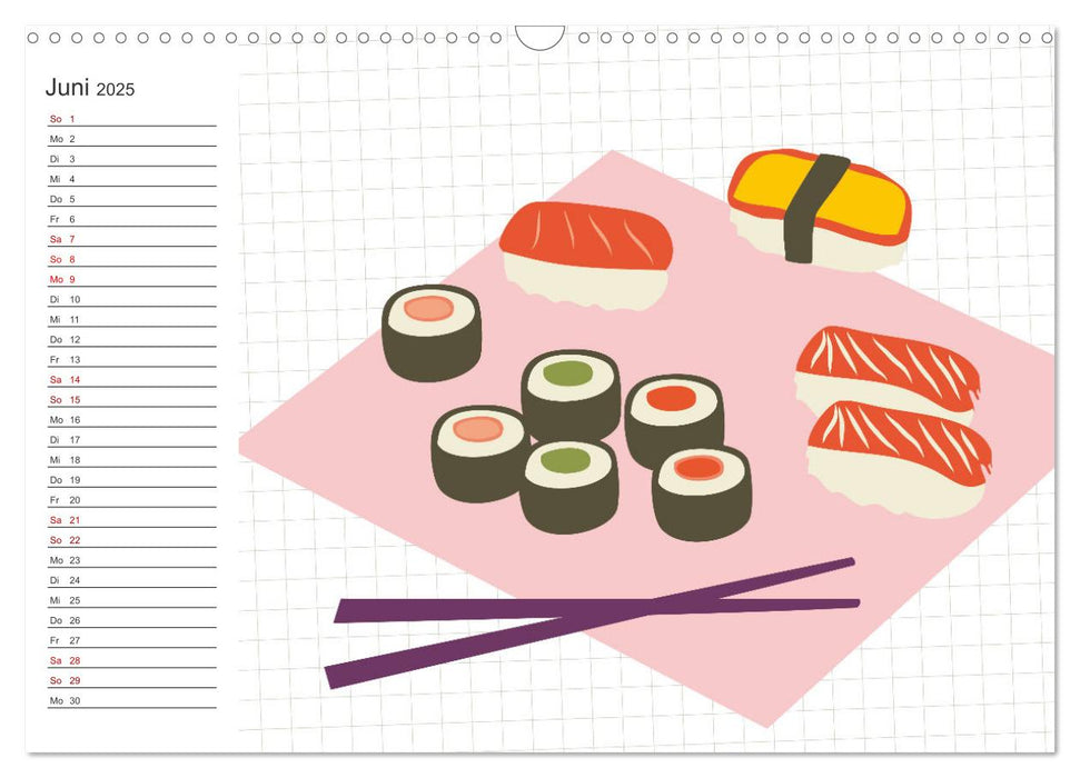 Fast Food Illustration (CALVENDO Wandkalender 2025)