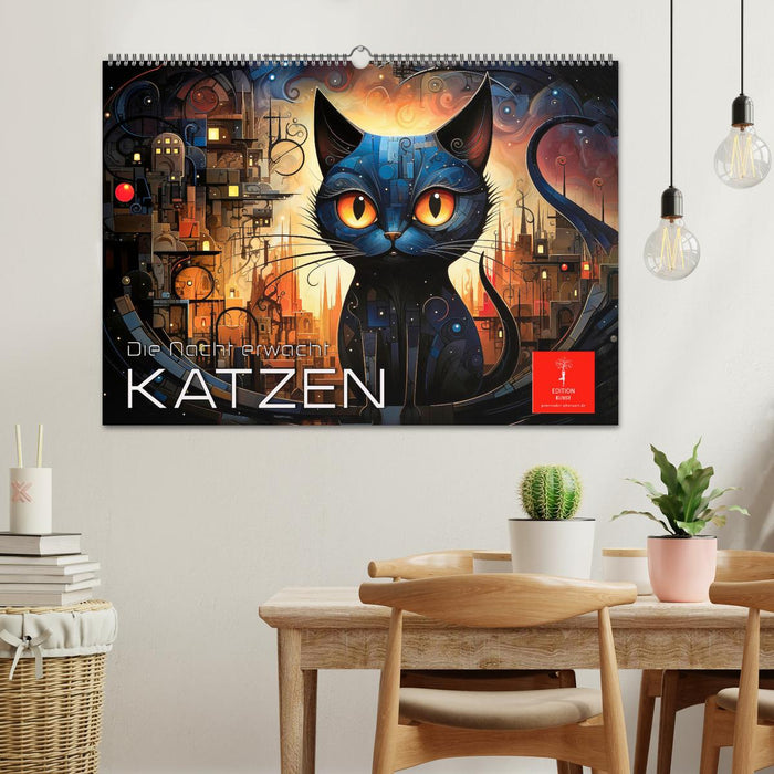 Katzen - die Nacht erwacht (CALVENDO Wandkalender 2025)