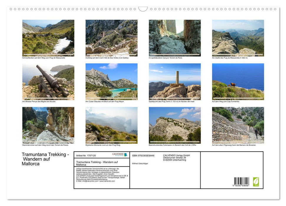 Tramuntana Trekking - Wandern auf Mallorca (CALVENDO Wandkalender 2025)